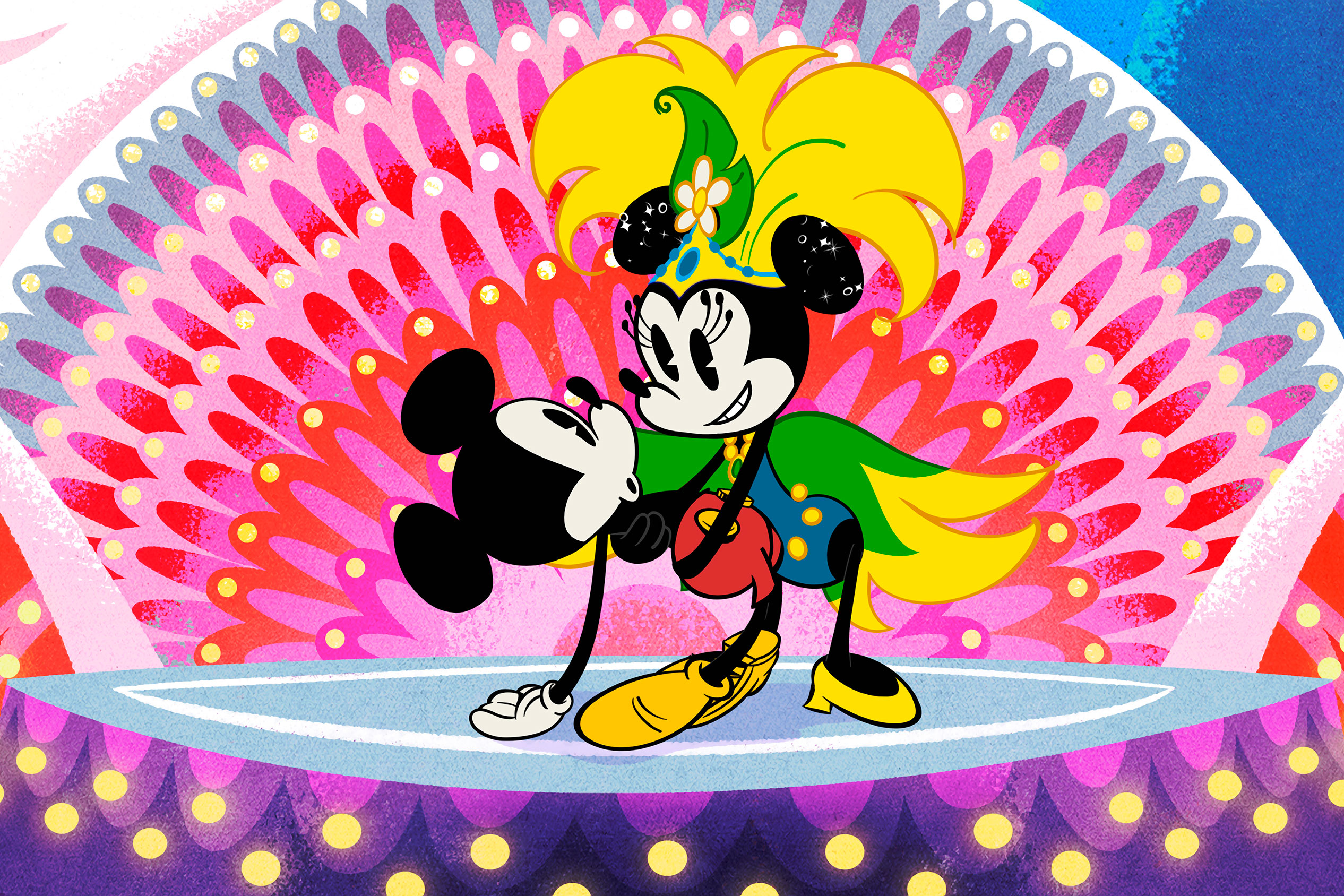 Mickey e Minnie curtindo o Carnaval