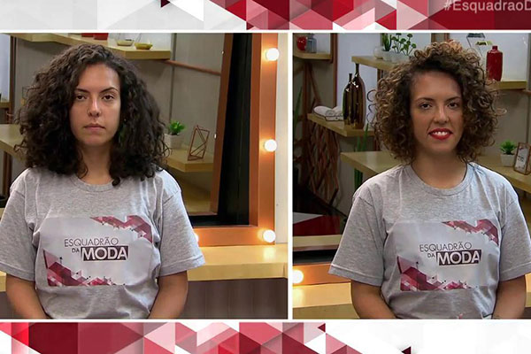 Antes e depois participante esquadrão da moda