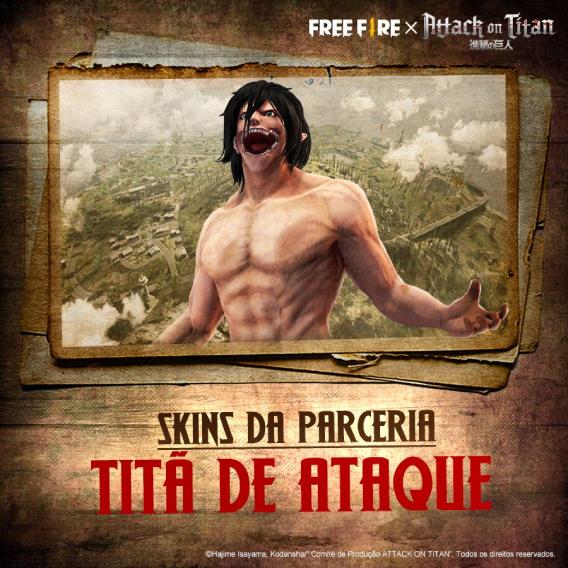 Crossover de 'Free Fire' com 'Attack on Titan' já está disponível - Olhar  Digital