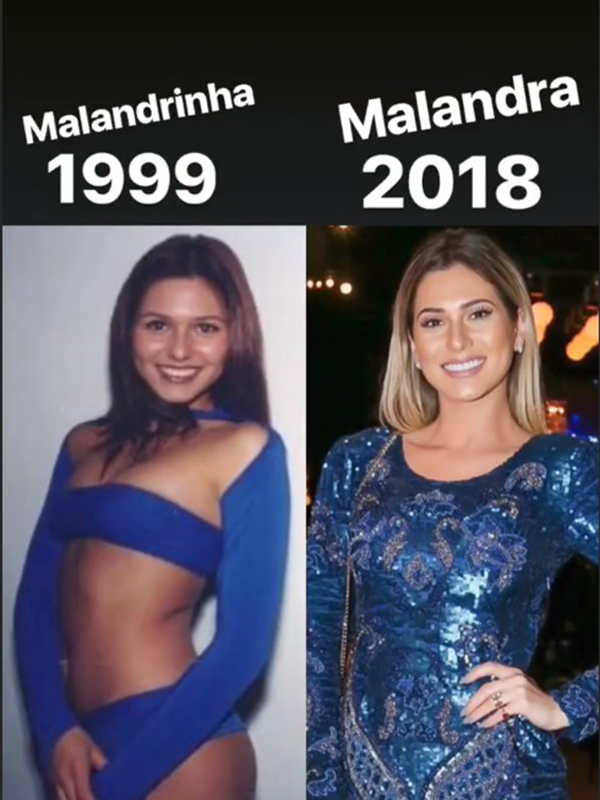 Lívia Andrade posta antes e depois de quase 20 anos