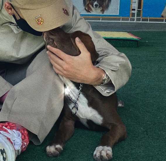 João Guilherme e cachorro