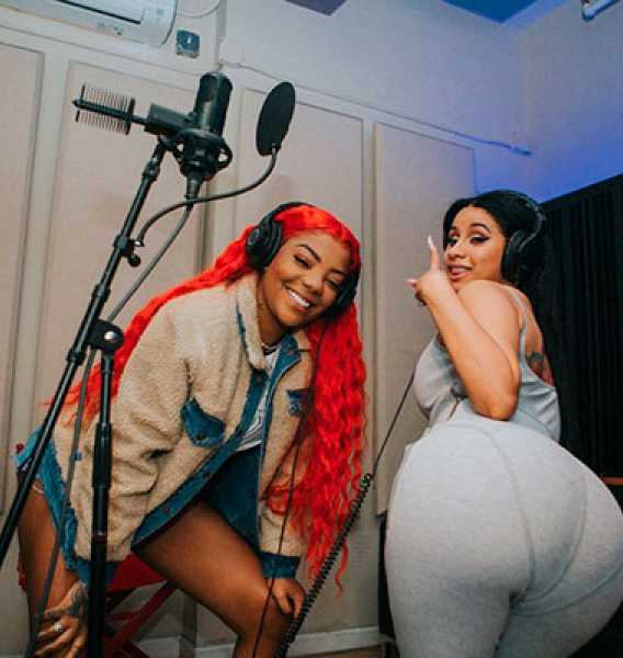 Ludmilla e Cardi B durante gravação de música