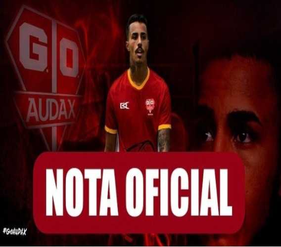 Nota oficial do Audax publicada para anunciar fim do vínculo com o jogador