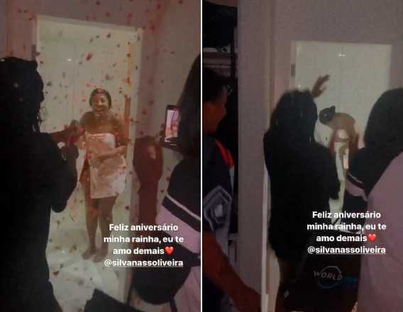 ludmilla surpreende a mãe no aniversário