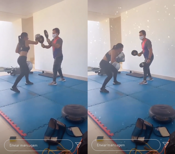 Maiara mostra a irmã, Maraisa, treinando boxe (Reprodução/Instagram)