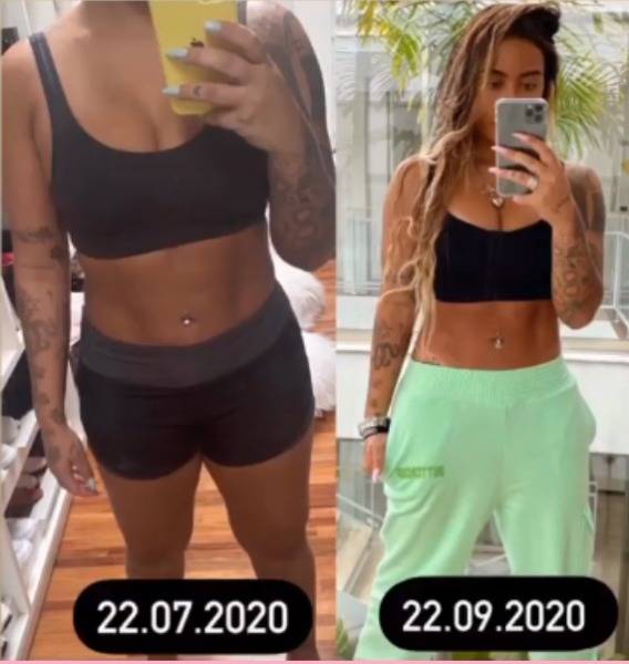 Rafaella Santos mostra antes e depois de dieta (Reprodução/Instagram)