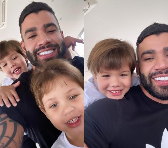 Gusttavo Lima aparece com os filhos pela primeira vez desde separação com Andressa Suita (Reprodução/Instagram)