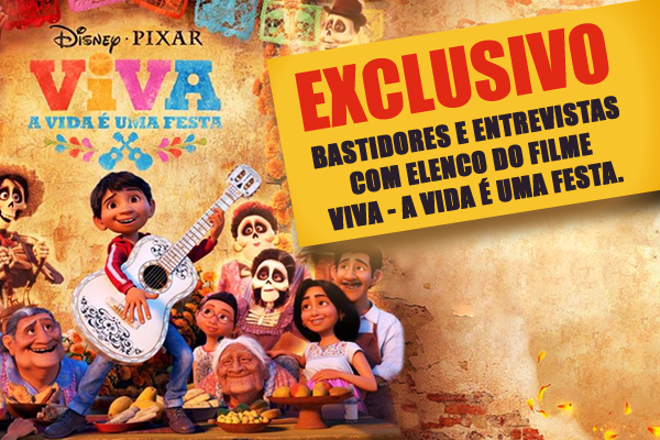 Montagem com os personagens do filme Viva - A vida é uma festa. Com as informações: Exclusivo - Bastidores e entrevistas com elenco do filme