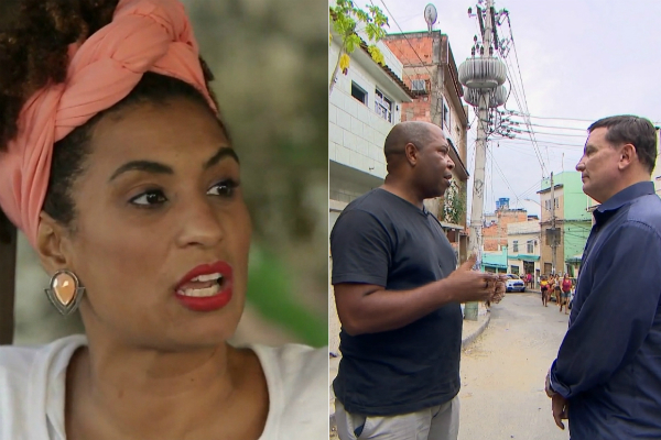 Cabrini conversa com entrevistado no Complexo da Maré