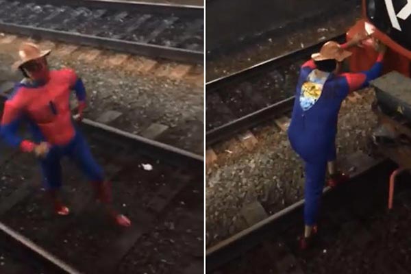 Homem-Aranha' invade trilhos de trem em São Paulo e é agredido - Notícias -  R7 São Paulo