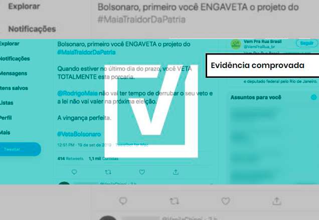 Comprova: Mudanças na lei eleitoral não valerão para 2020 se Bolsonaro aguardar até o fim do prazo para vetos