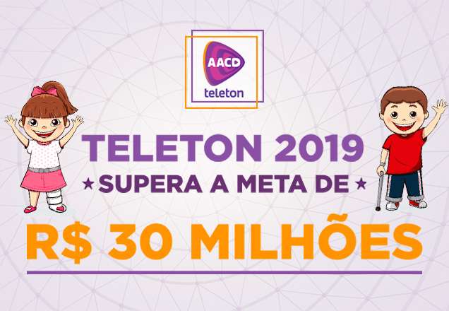 Teleton 2019 alcança a meta de 30 milhões de reais