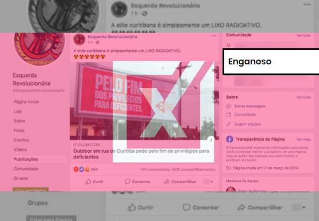 Outdoor que pede fim de "privilégios" para pessoas com deficiência é ação de marketing de 2015