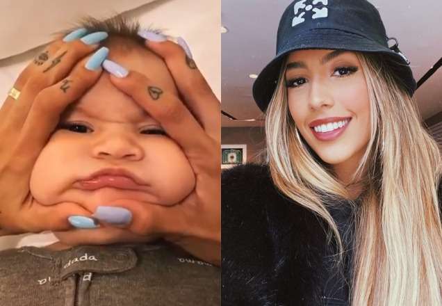 Gabi Brandt brinca de amassar rosto do filho e divide opiniões; veja