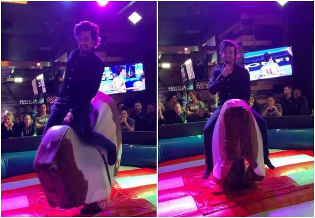 Vídeo: Luan Santana se diverte em touro mecânico