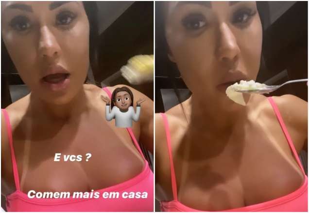 De quarentena, Gracyanne Barbosa desabafa: "Em casa, toda hora dá fome"