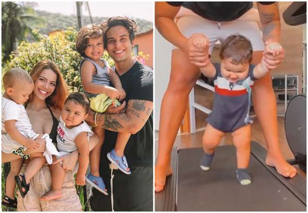 Jonathan Couto bota filho mais novo na esteira e fãs piram