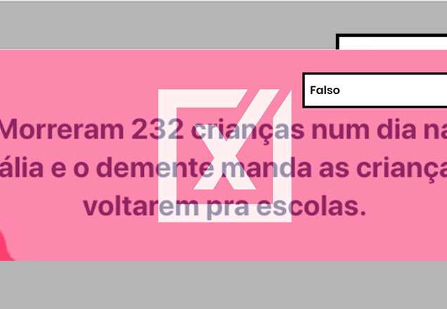 É falso que Itália tenha registrado 232 mortes de crianças pela covid-19