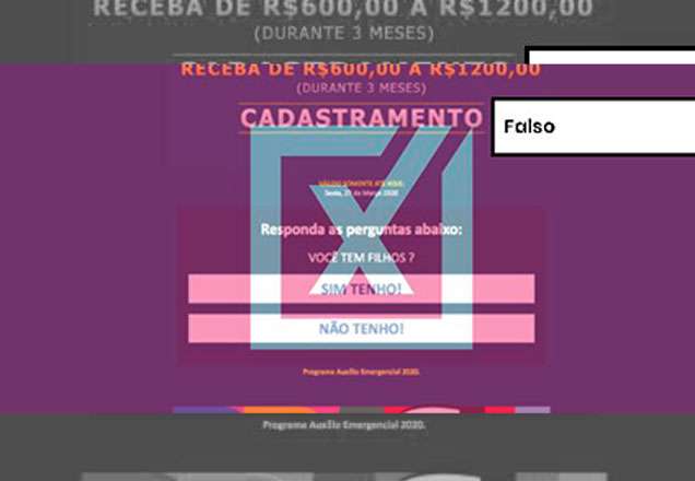 Formulário que pede dados para receber benefício emergencial é falso