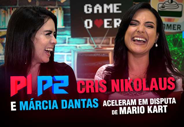 P1P2: Cris Nikolaus e Márcia Dantas aceleram em disputa de Mario Kart