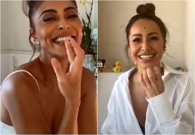 Juliana Paes presenteia Sabrina Sato com vibrador: "É maravilhoso"
