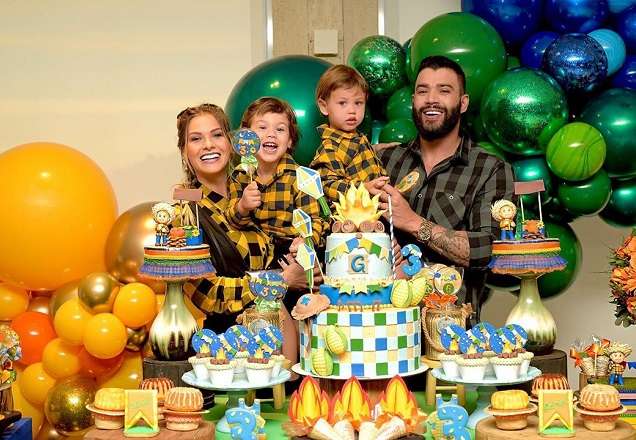 Andressa Suita e Guttavo Lima comemoram três anos de Gabriel