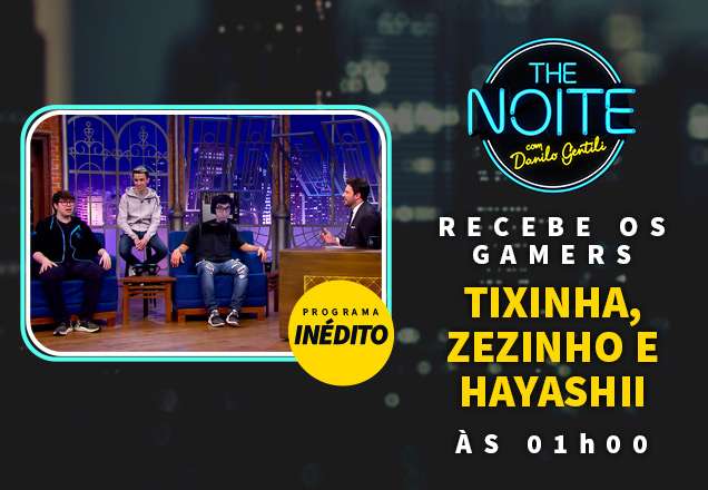 Danilo Gentili conversa com os gamers Tixinha, Zezinho e Hayashii nesta sexta