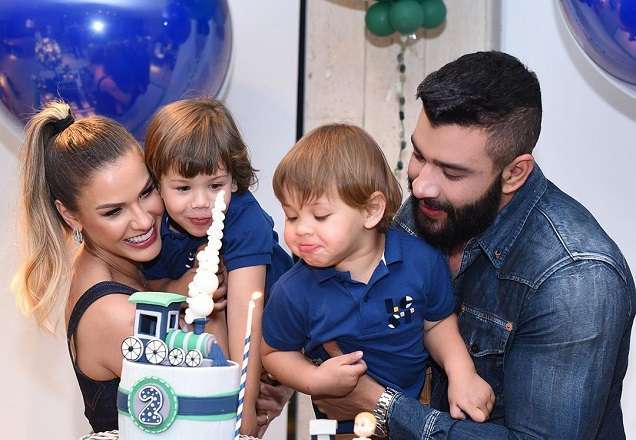 Gusttavo Lima aparece em vídeo fofo com os filhos e encanta