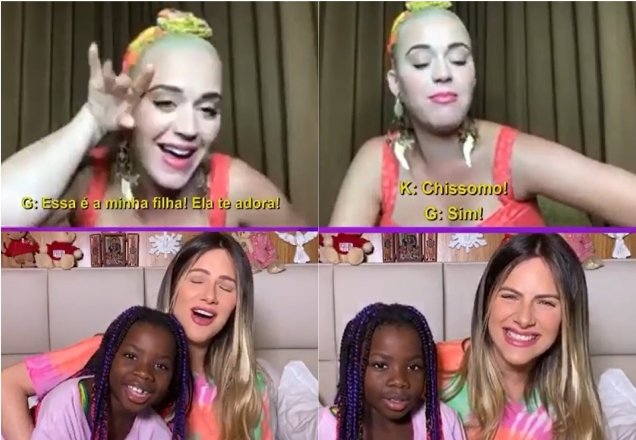 Katy Perry elogia cabelo de Titi em vídeo com Giovanna Ewbank