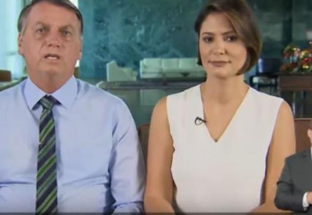 Jair Bolsonaro e Michelle em pronunciamento pela véspera de Natal. Foto: Reprodução/YouTube/Planalto