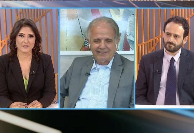 José Múcio, ex-presidente do TCU, em entrevista aos jornalistas Roseann Kennedy (SBT) e Edson Sardinha (Congresso em Foco) no programa Poder em Foco. Foto: SBT