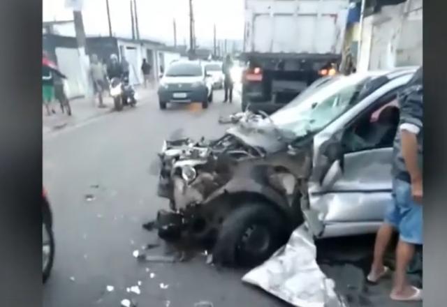Caminhão causou acidente em Praia Grande