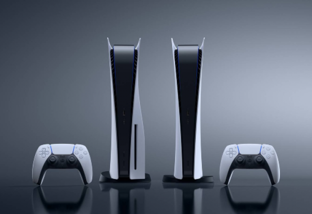 Imagem promocional dos modelos de PlayStation 5