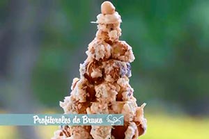 Receita Torre de Profiteroles do Bruno