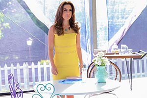 Confira o look da Ticiana no quarto episódio do Bake Off Brasil
