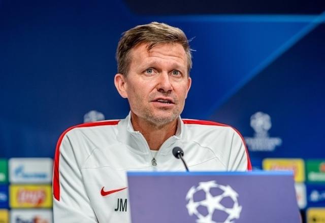 Jesse Marsch, técnico do RB Leipzig, em entrevista coleitva