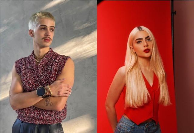 Montagem com as fotos de Jade Picon e João Guilherme lado a lado