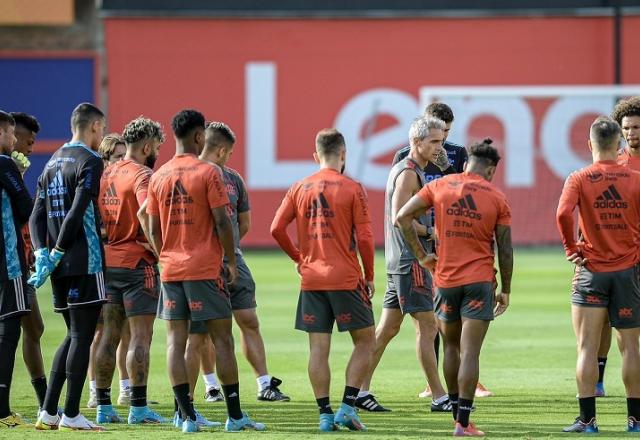Flamengo em treino em Lima