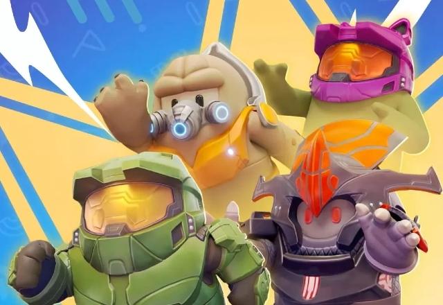 Imagem promocional do evento Spartan Showdown, que chegará ao Fall Guys