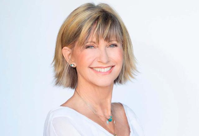 Rosto da atriz Olivia Newton-John
