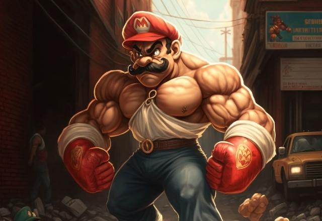Empresário joga 'Street Fighter' e 'Super Mário' com projeção