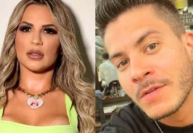 Montagem com os rostos de Deolane e Arthur Aguiar