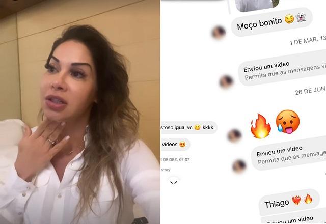 Maíra Cardi e print da mensagem recebida