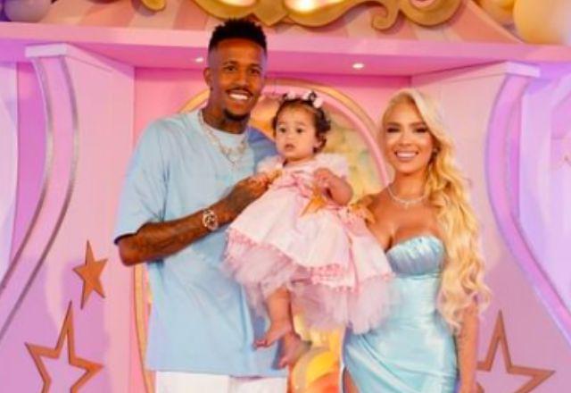 Éder Militão, Karoline Lima e filha