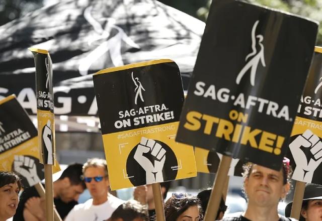 Foto de protesto realizado pelo SAG-AFTRA