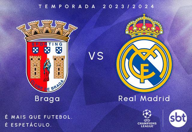 Braga recebe Real Madrid na Champions League pela 3ª rodada do Grupo C