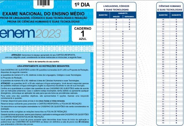 Veja as 7 questões mais fáceis do primeiro dia do Enem 2023