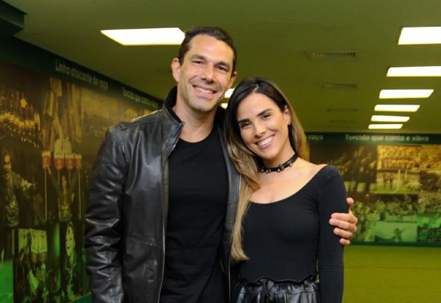 Wanessa Camargo e Marcus Buaiz posam juntos para foto.