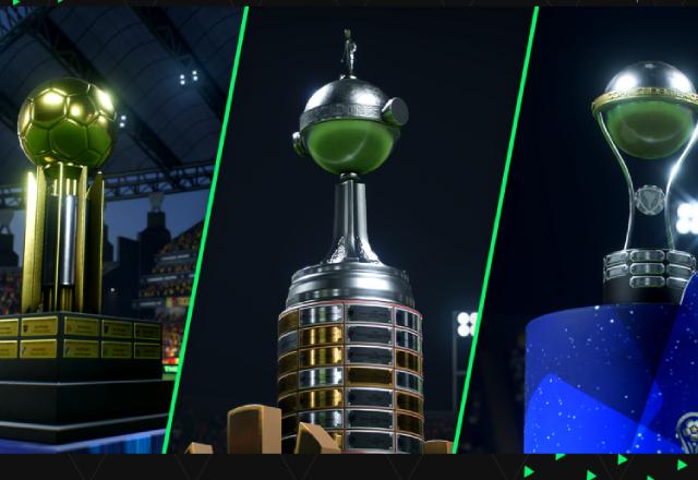 Troféus da CONMEBOL Libertadores, CONMEBOL Sudamericana e CONMEBOL Recopa em EA SPORTS FC 24