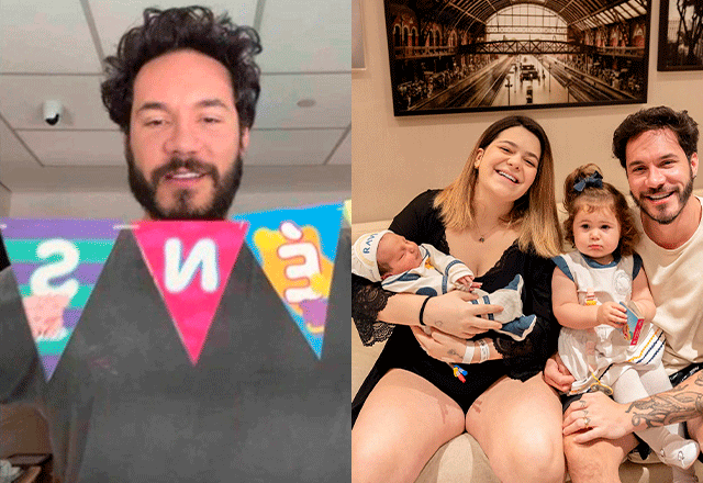 montagem com foto de eliezer e família
